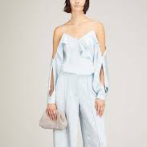 ❤️ Brand new with tags Jonathan Simkhai Diane off shoulder top in light sky - Picture 4 of 10